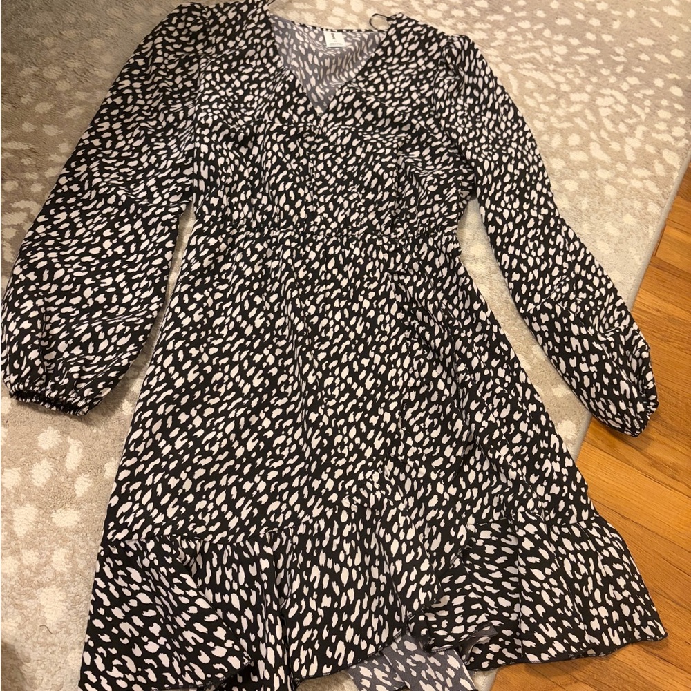 Abound Black and White Printed Mini Dress